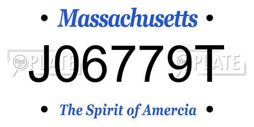 J06779T Massachusetts License Plate