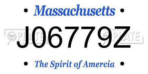 J06779Z Massachusetts License Plate