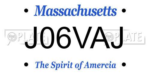J06VAJ Massachusetts License Plate