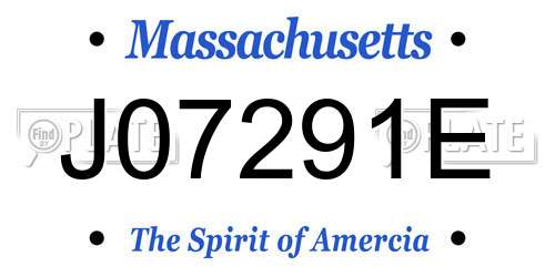 J07291E Massachusetts License Plate
