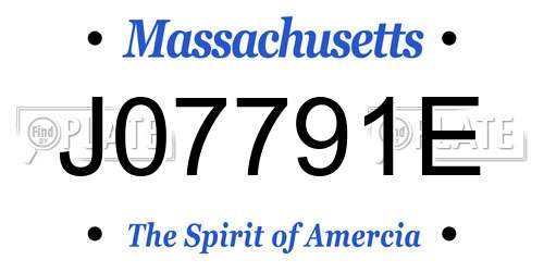 J07791E Massachusetts License Plate