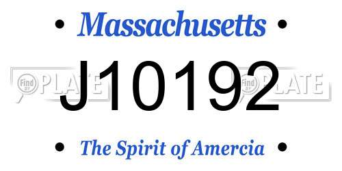 J10192 Massachusetts License Plate