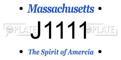 J1111 Massachusetts License Plate
