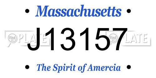 J13157 Massachusetts License Plate