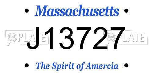 J13727 Massachusetts License Plate