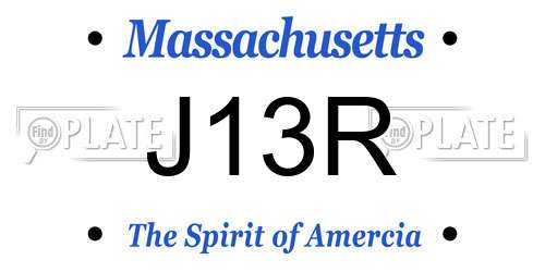J13R Massachusetts License Plate