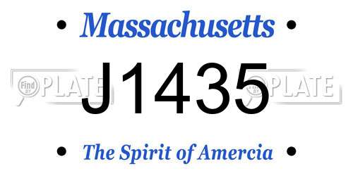 J1435 Massachusetts License Plate