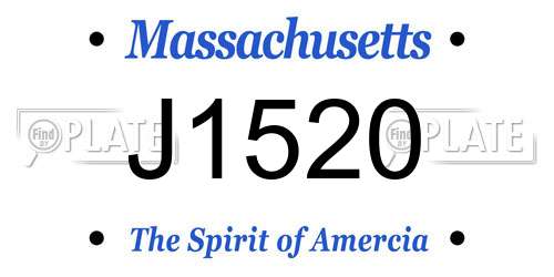 J1520 Massachusetts License Plate