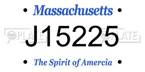 J15225 Massachusetts License Plate
