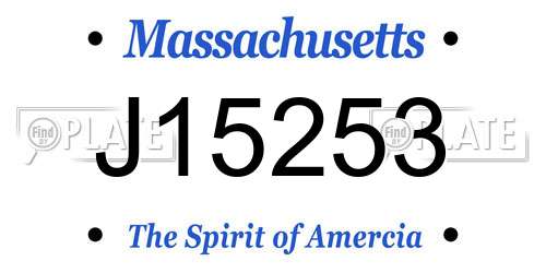 J15253 Massachusetts License Plate