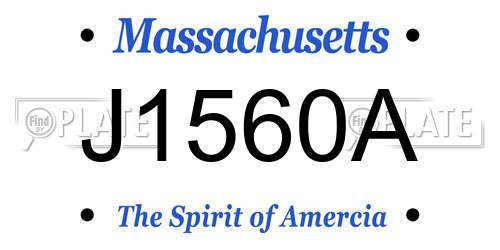 J1560A Massachusetts License Plate