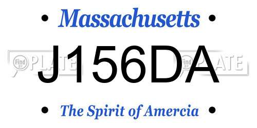 J156DA Massachusetts License Plate