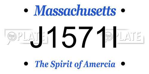 J1571I Massachusetts License Plate