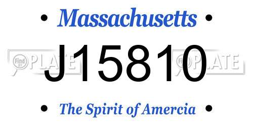 J15810 Massachusetts License Plate