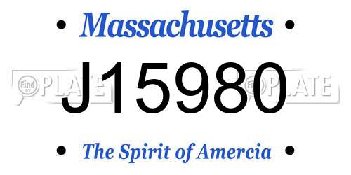 J15980 Massachusetts License Plate