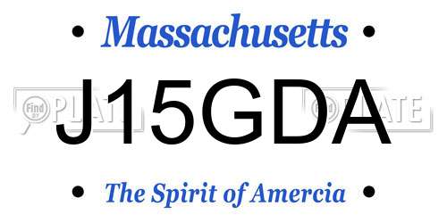 J15GDA Massachusetts License Plate