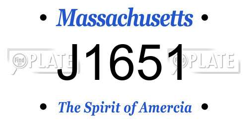 J1651 Massachusetts License Plate