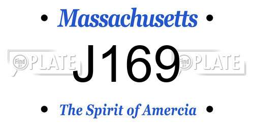 J169 Massachusetts License Plate
