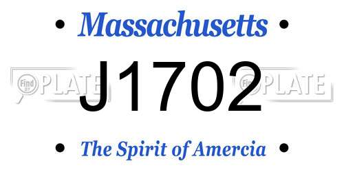 J1702 Massachusetts License Plate