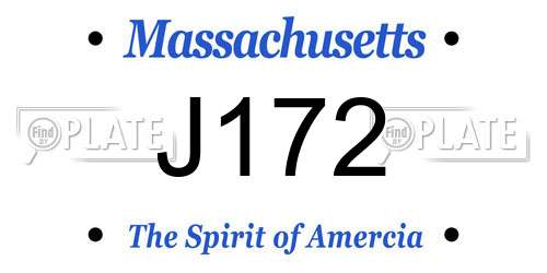J172 Massachusetts License Plate