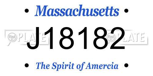 J18182 Massachusetts License Plate