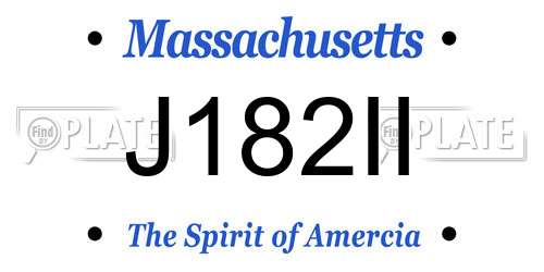 J182II Massachusetts License Plate