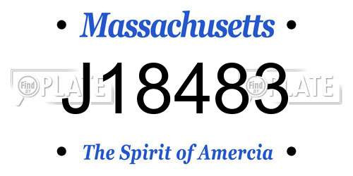 J18483 Massachusetts License Plate