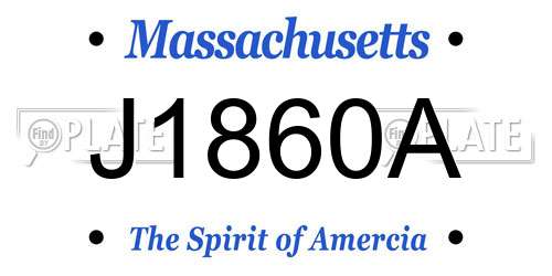 J1860A Massachusetts License Plate
