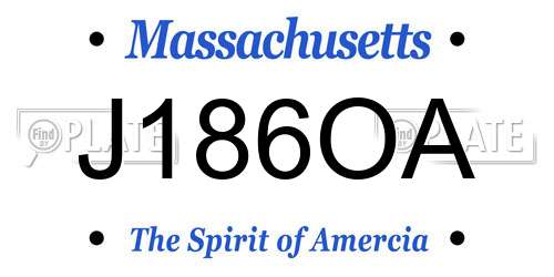 J186OA Massachusetts License Plate