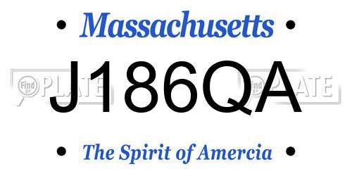 J186QA Massachusetts License Plate