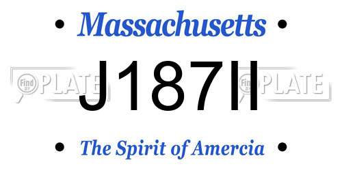 J187II Massachusetts License Plate