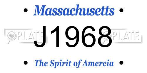 J1968 Massachusetts License Plate