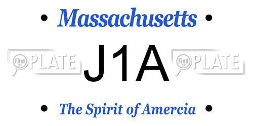 J1A Massachusetts License Plate