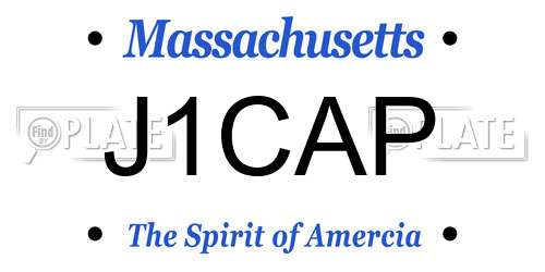 J1CAP Massachusetts License Plate