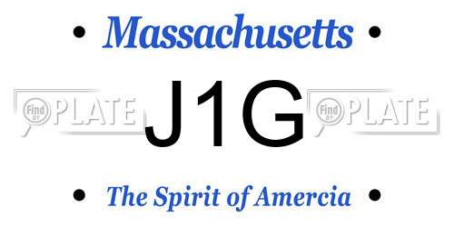 J1G Massachusetts License Plate