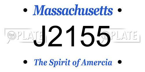 J2155 Massachusetts License Plate