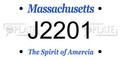 J2201 Massachusetts License Plate