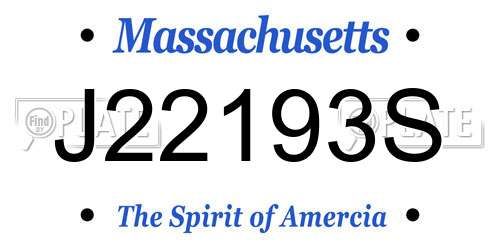 J22193S Massachusetts License Plate