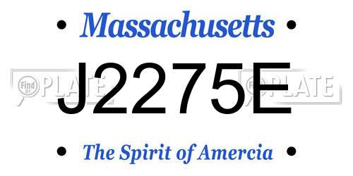 J2275E Massachusetts License Plate
