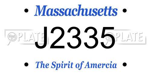 J2335 Massachusetts License Plate