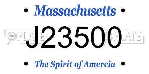 J23500 Massachusetts License Plate