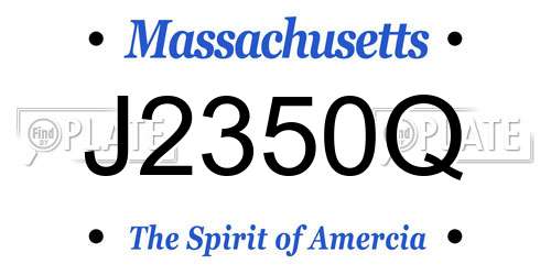 J2350Q Massachusetts License Plate