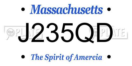 J235QD Massachusetts License Plate
