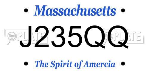 J235QQ Massachusetts License Plate