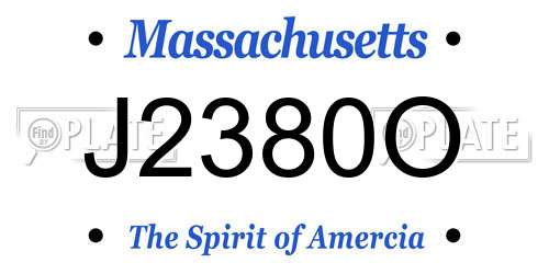 J2380O Massachusetts License Plate