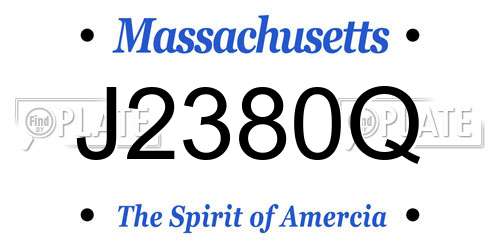 J2380Q Massachusetts License Plate