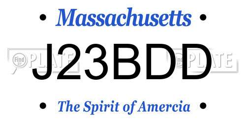 J23BDD Massachusetts License Plate