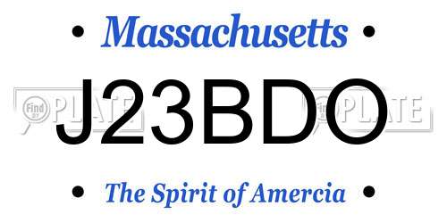 J23BDO Massachusetts License Plate