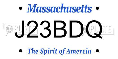 J23BDQ Massachusetts License Plate