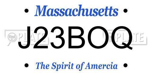 J23BOQ Massachusetts License Plate
